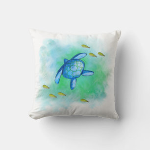 Aquarelle Coussin de tortue marine