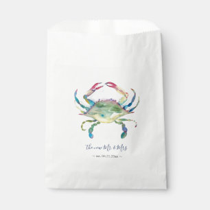 Aquarelle Crabe Favor Sacs Plage Idées de mariage