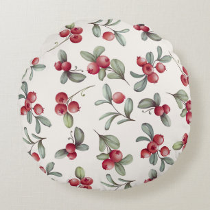 Aquarelle Cranberry Beauty Coussin rond