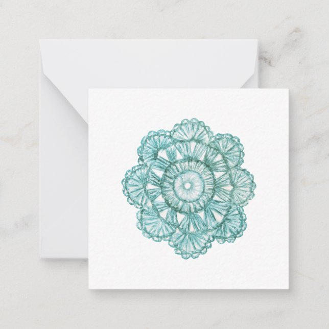Aquarelle Crochet Doily Cartes pour notes (Devant)