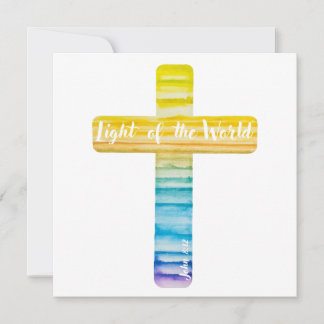 Aquarelle Cross Baptême Invitations Religieuses