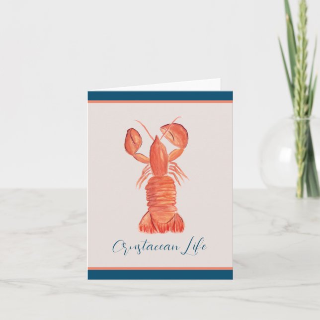 Aquarelle crustacé homard écrevisse  (Devant)