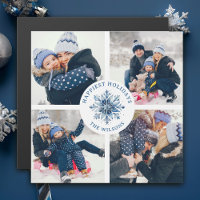 Aquarelle Crystal Blue Snowflake 4 Photo Collage