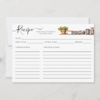 Aquarelle Cuisine étagère Pots Ustensiles Recette