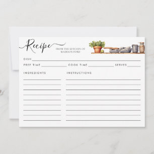 Aquarelle Cuisine étagère Pots Ustensiles Recette