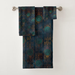 Aquarelle Cuivre Patina Damask Modèle serviette