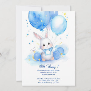 Aquarelle Cute Bunny Baby shower Invitation