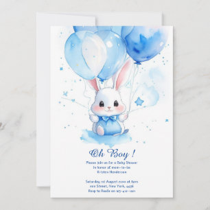 Aquarelle Cute Bunny Baby shower Invitation