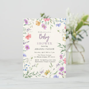 Aquarelle Cute Floral Baby shower Invitation