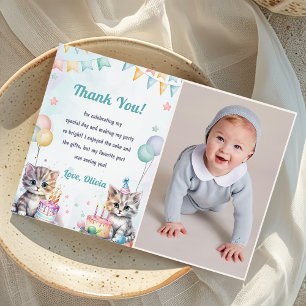 Aquarelle Cute Kitty Chat Anniversaire Carte de re