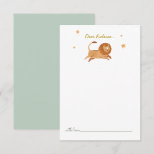 Aquarelle Cute lion Temps Capsule Carte de remerci