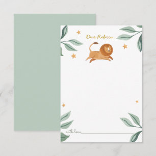 Aquarelle Cute lion Temps Capsule Carte de remerci