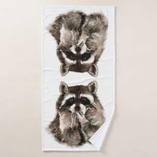 Aquarelle Cute Raccoon Baiser Animaux Amusement