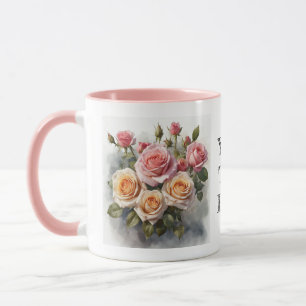 Aquarelle Cute Roses Roses Rose Fleur Mug Floral
