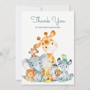 Aquarelle Cute Safari Jungle Merci