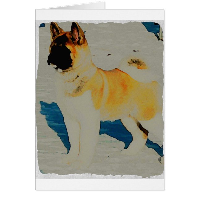 Aquarelle d'Akita (Devant)