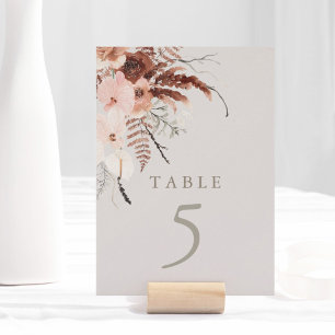 Aquarelle d'automne Boho Mariage Numéro de table