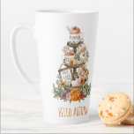 Aquarelle d'automne Citrouilles Latte Mug<br><div class="desc">Un joli plateau à carreaux aquarelle chargé de citrouilles et de tasses à café avec des bâtons d'épices, avec des aiguilles de pin et des fleurs d'automne. Quand le temps fait froid et que l'automne est là, cette grande tasse de latte est prête pour ces lattes citrouilles épicés qui ont...</div>