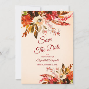 Aquarelle d'automne colorée Floral Ivory Mariage
