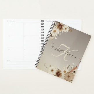 Aquarelle d'automne Monogramme floral Personnalisé