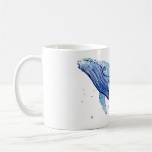 Aquarelle de baleine de bosse peignant la tasse en