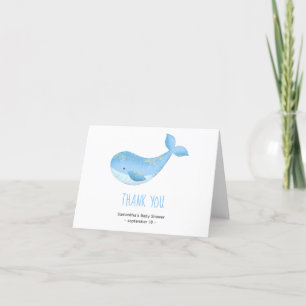 Aquarelle de baleine - merci baby shower