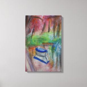 Aquarelle de bateau toile étirée