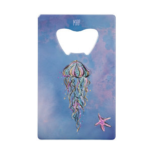 Aquarelle de bleu de poissons d'étoile de méduses