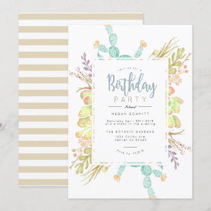 Aquarelle de bouquet Succulente   Invitation d'ann