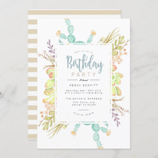 Aquarelle de bouquet Succulente | Invitation d'ann