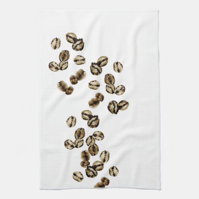 Aquarelle de café Serviettes de cuisine (Vertical)