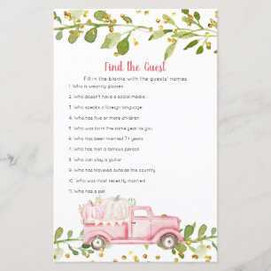 Aquarelle de camion Citrouille rose Trouvez le jeu