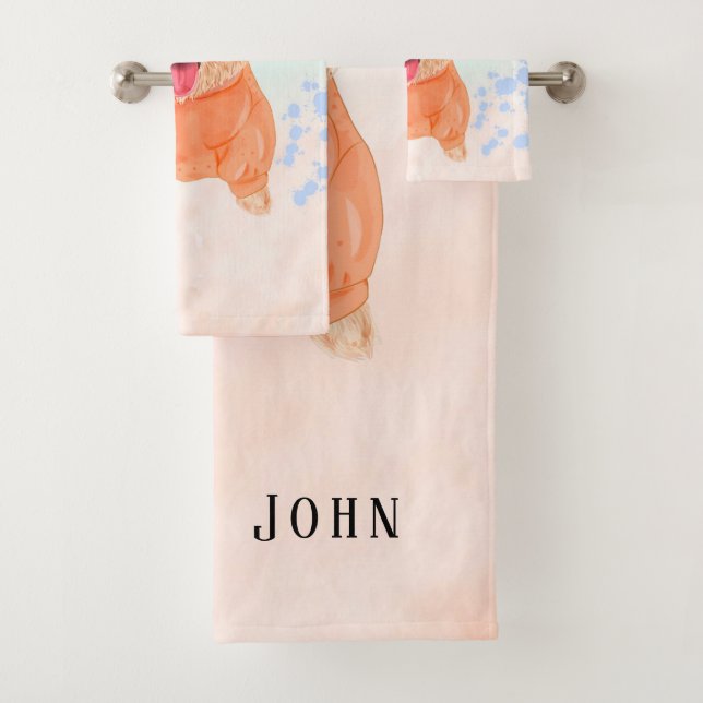 Aquarelle de Chien Chien Chien Cochon Coupe person (En situation)