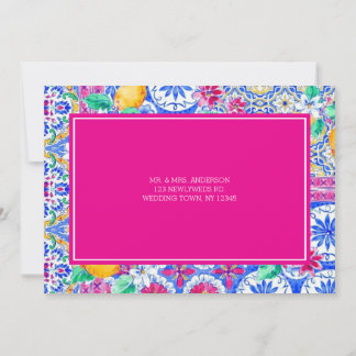 Aquarelle de citron italienne Carte de remerciemen