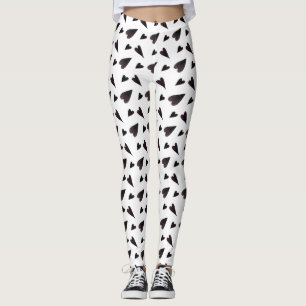 Aquarelle de coeur blanc noir Leggings pour femmes
