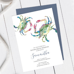 Aquarelle de crabe bleu Charleston SC Bachelorette