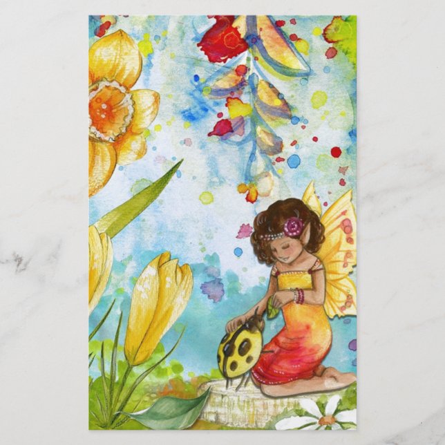Aquarelle de fée illustration fantaisie (Devant)