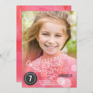 Aquarelle de fête d'anniversaire Invitations Gir