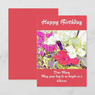 Aquarelle de fleurs Hibiscus Jardin Floral Cute