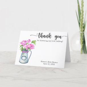 Aquarelle de fleurs merci baby shower