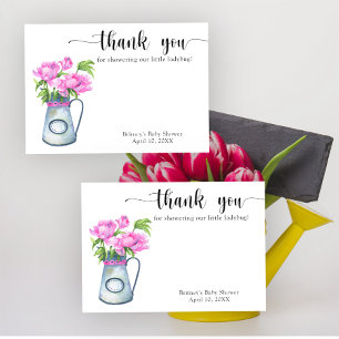 Aquarelle de fleurs merci baby shower