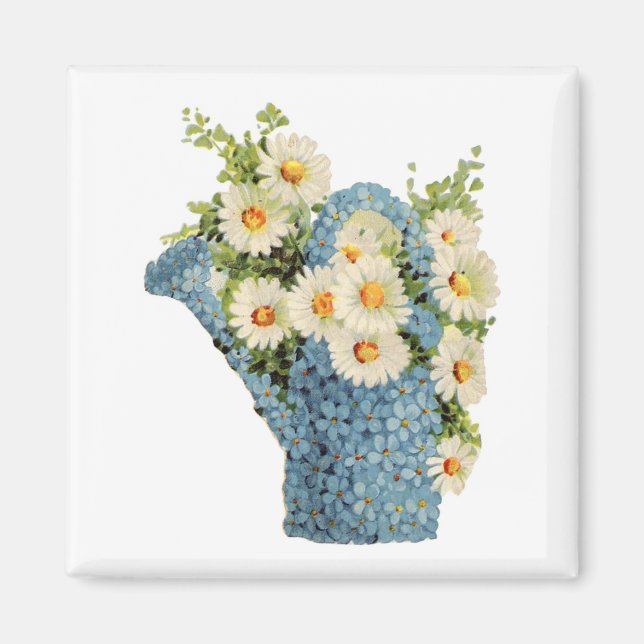 Aquarelle de fleurs peut aimant (Devant)