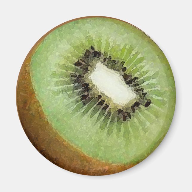 Aquarelle de fruits de Kiwi - Aimant (Devant)