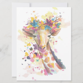 Aquarelle de Giraffe colorée | Cadeau parfait