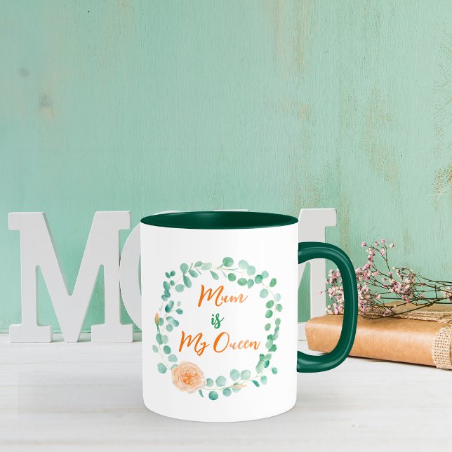 Aquarelle de la fête des mères Mug de café en germ (Mother's day watercolor Floral Wreath Coffee Mug
)