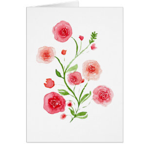 Aquarelle de la tige de fleurs Imprimer la carte d