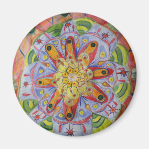 Aquarelle de mandala colorée Magnet