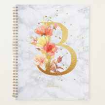 Aquarelle de marbre moderne Golden Monogram LETTRE