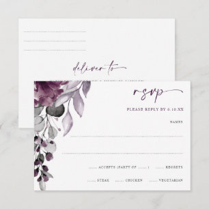 Aquarelle de Mariage de prune violette Folial RSVP