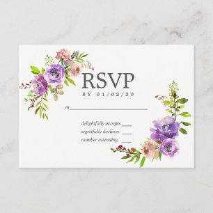 Aquarelle de mariage printemps Floral RSVP